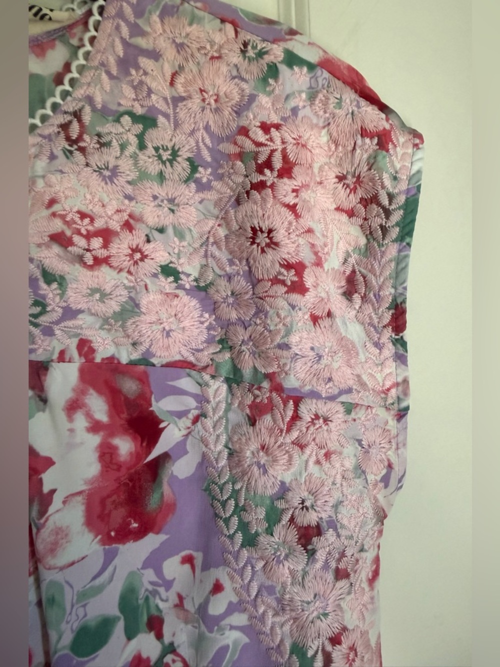 Savanna Jane Lavender and Pink Floral Lace Top L floral embroidered summer boho - Picture 6 of 10